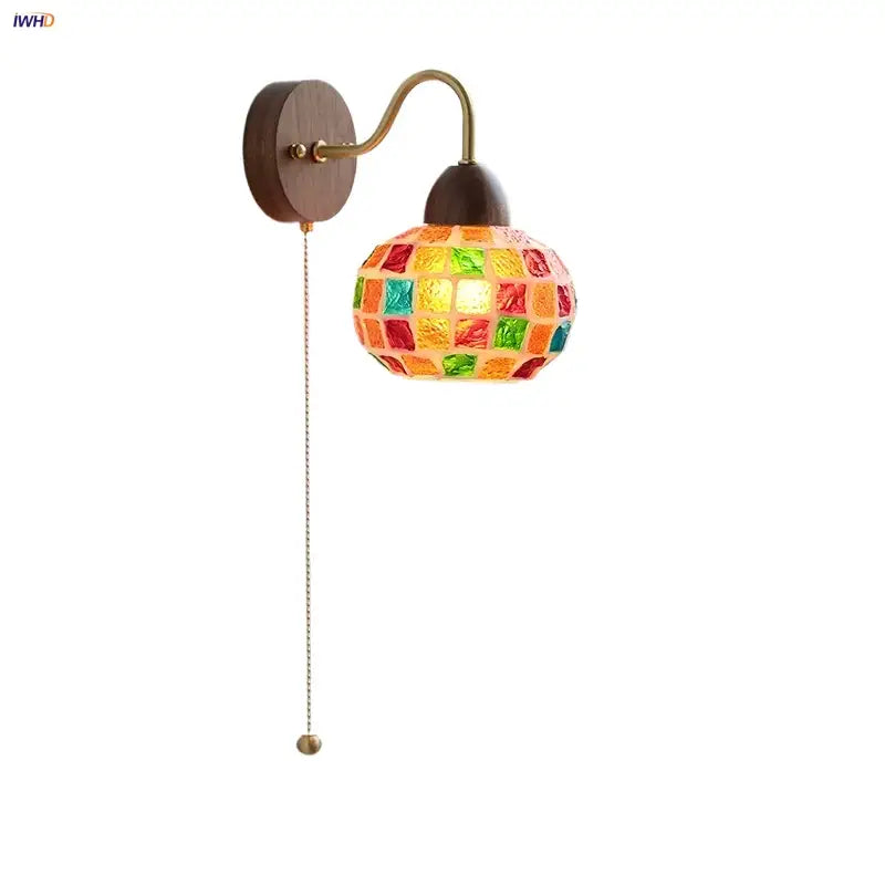 Tiffany style colorful mosaic glass sconce stair wall light
