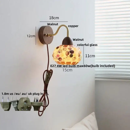 Tiffany style colorful mosaic glass sconce stair wall light