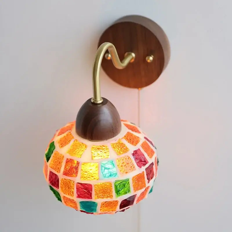 Tiffany style colorful mosaic glass sconce stair wall light
