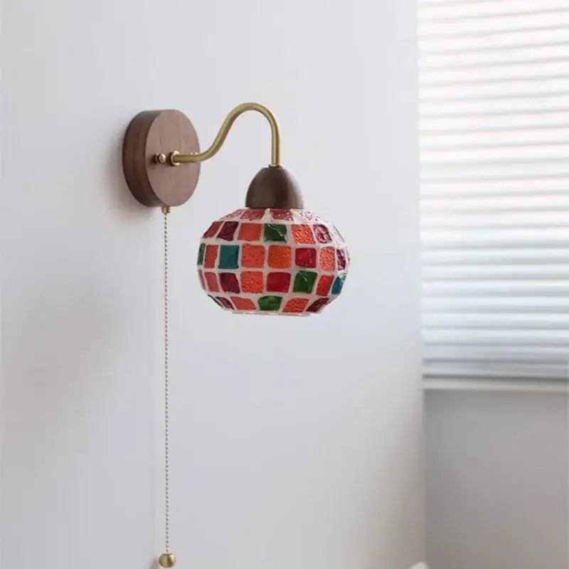 Tiffany style colorful mosaic glass sconce stair wall light