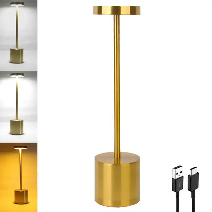 Minimalist black led table lamp living room touch dimming light