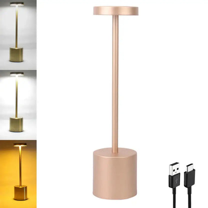 Minimalist black led table lamp living room touch dimming light