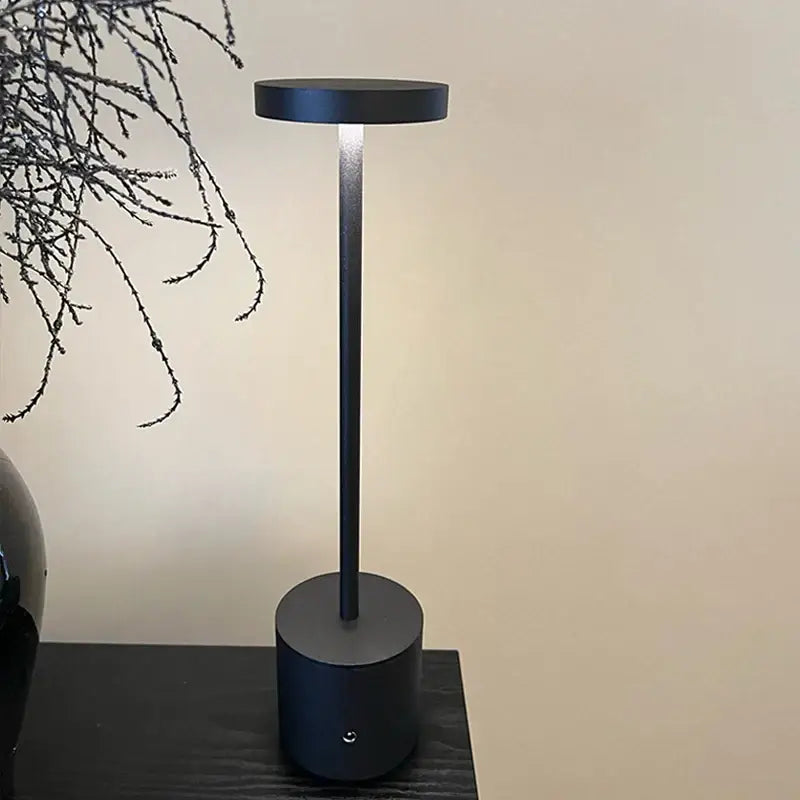 Minimalist black led table lamp living room touch dimming light