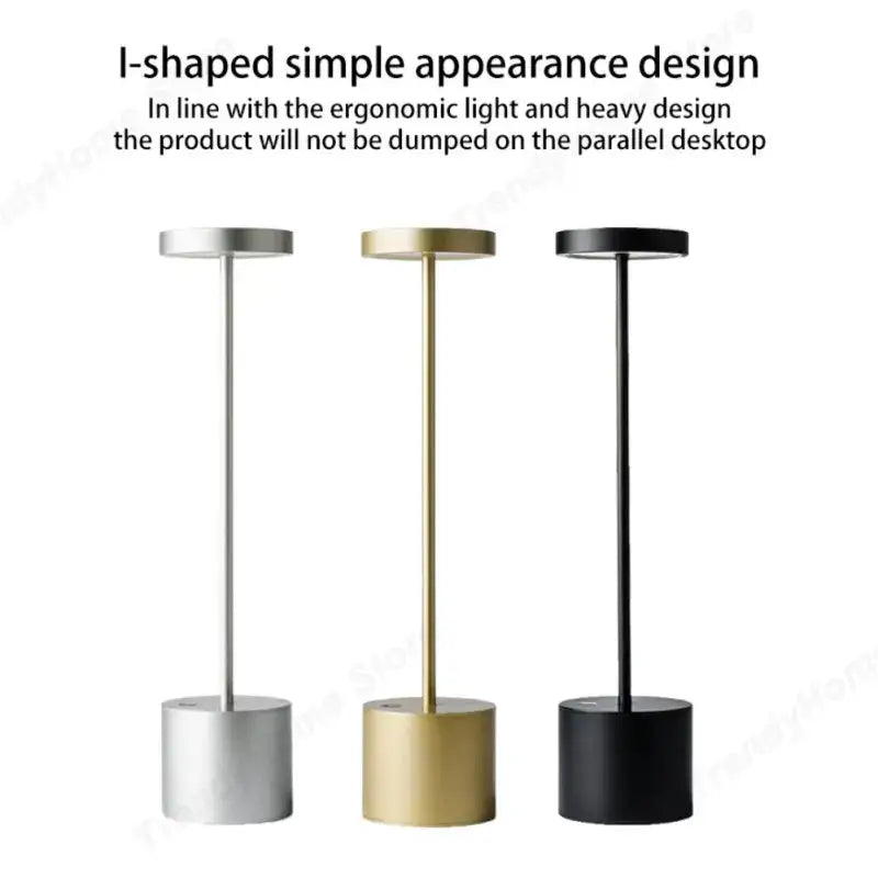Minimalist black led table lamp living room touch dimming light