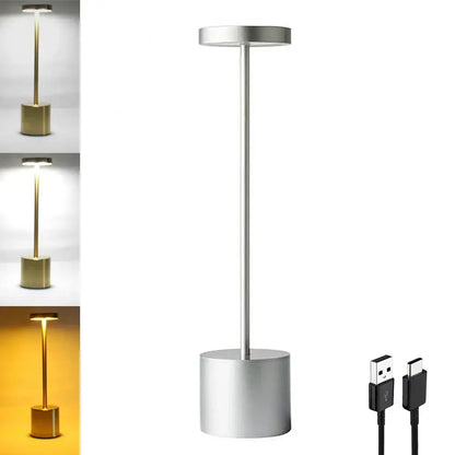 Minimalist black led table lamp living room touch dimming light
