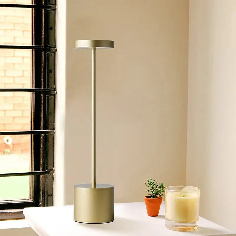 Minimalist black led table lamp living room touch dimming light