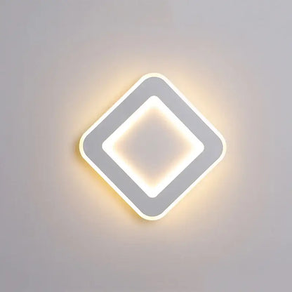 Modern black & white touch switch wall light bedroom ring lamp