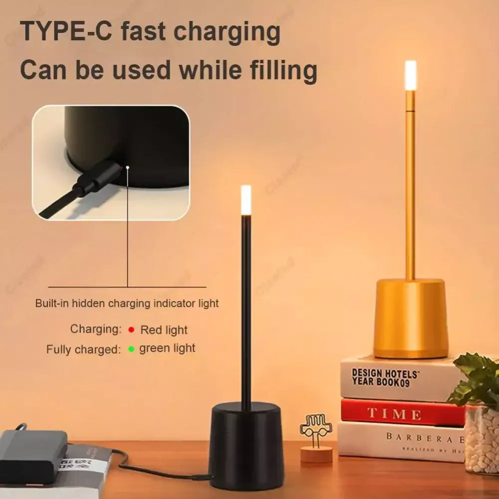 Minimalist matte led touch table lamp bedroom portable light