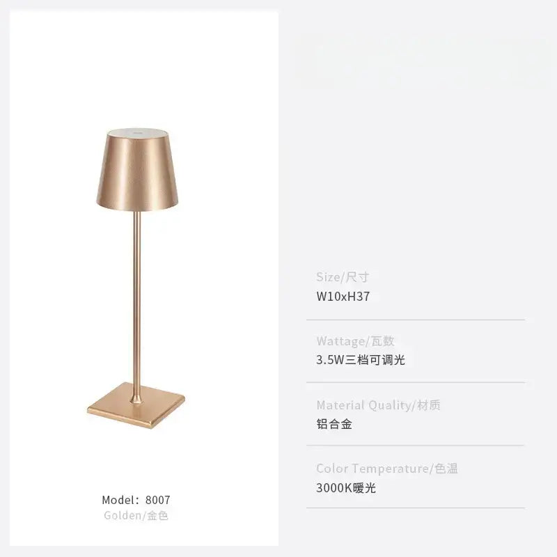 Minimalist pastel led touch table lamp for bedroom usb charging