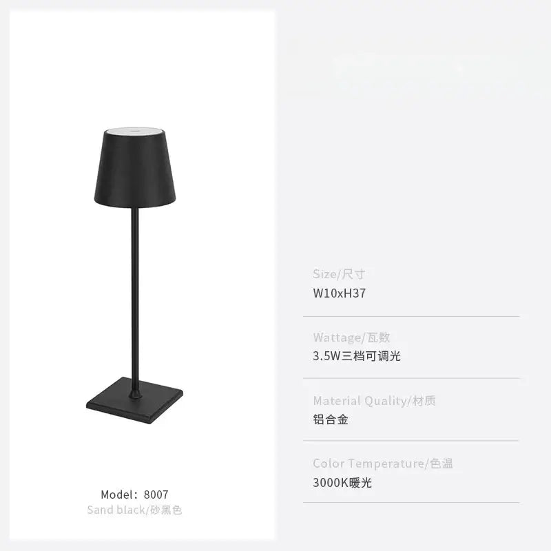Minimalist pastel led touch table lamp for bedroom usb charging