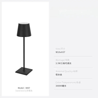 Minimalist pastel led touch table lamp for bedroom usb charging