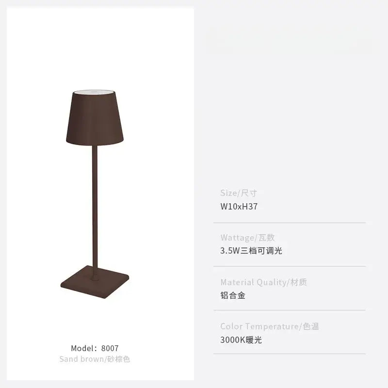 Minimalist pastel led touch table lamp for bedroom usb charging