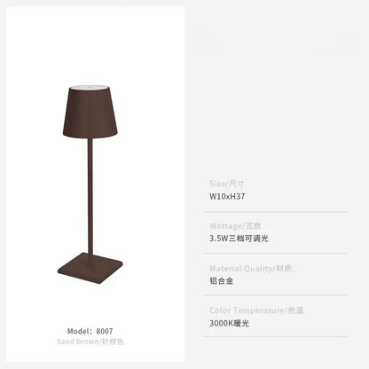 Minimalist pastel led touch table lamp for bedroom usb charging