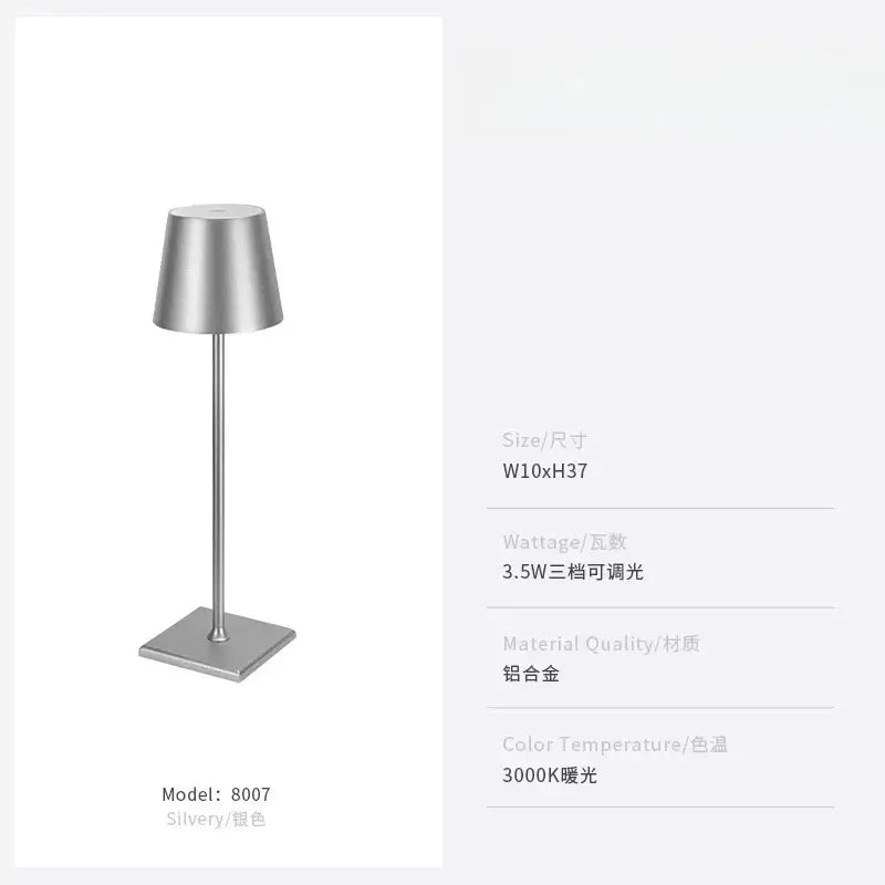Minimalist pastel led touch table lamp for bedroom usb charging