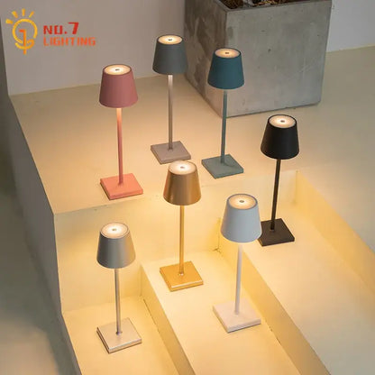 Minimalist pastel led touch table lamp for bedroom usb charging