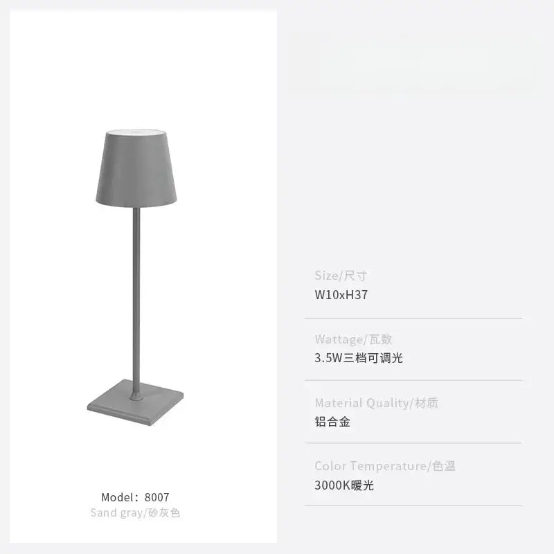 Minimalist pastel led touch table lamp for bedroom usb charging