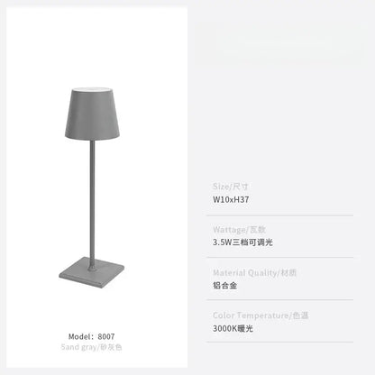 Minimalist pastel led touch table lamp for bedroom usb charging