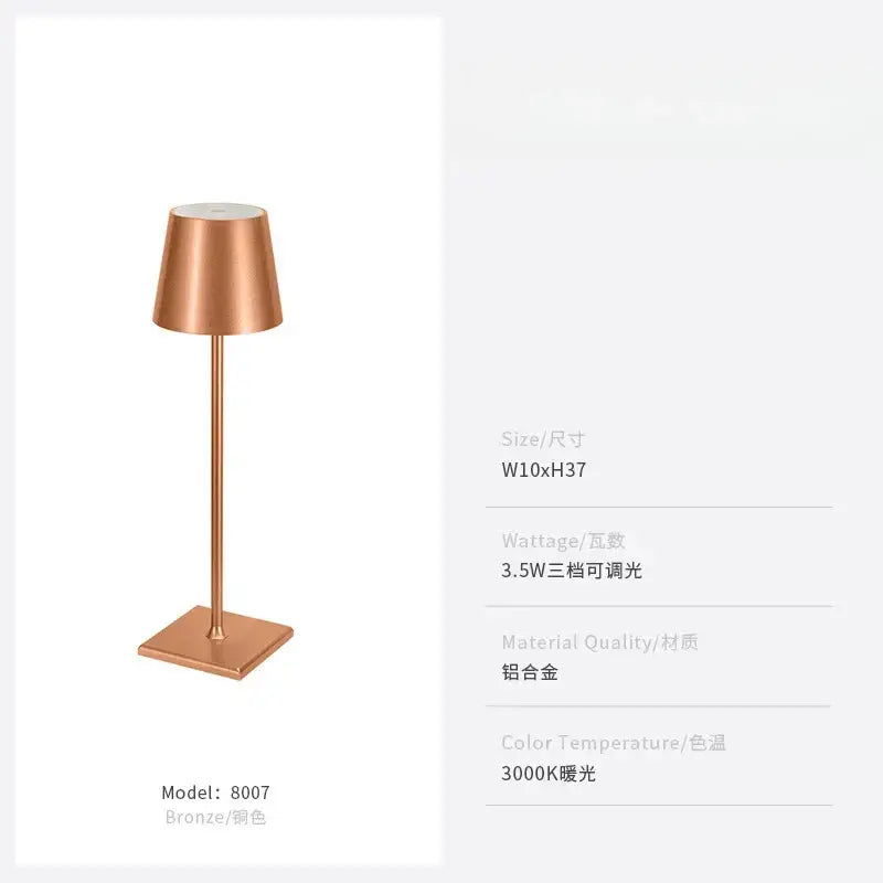 Minimalist pastel led touch table lamp for bedroom usb charging