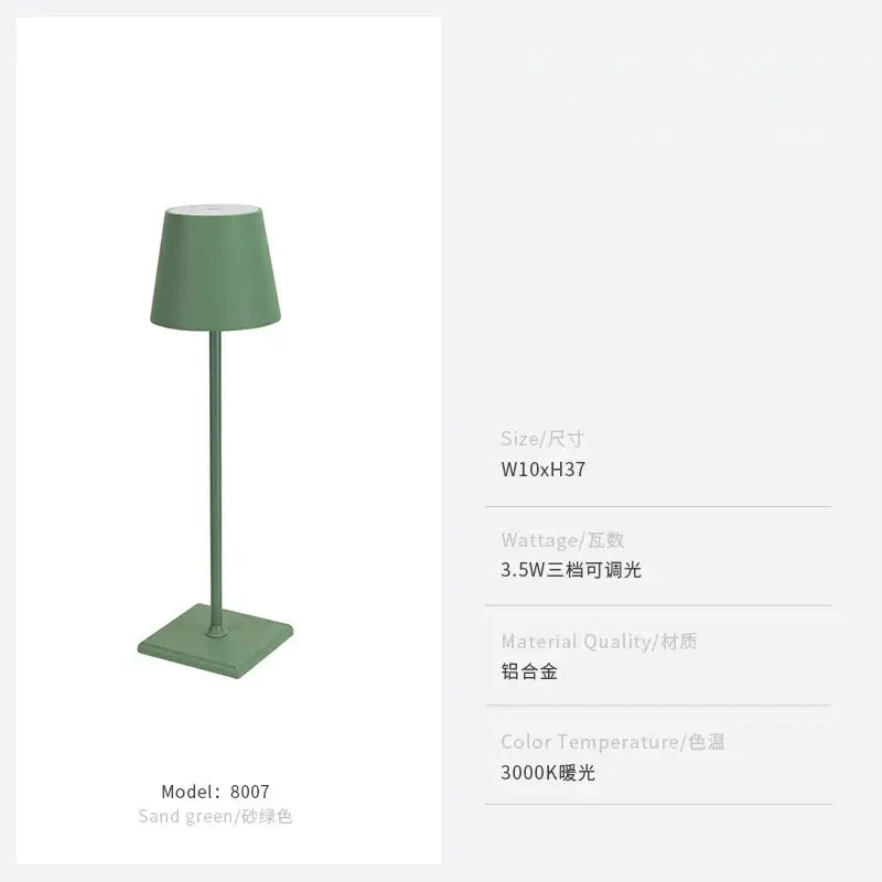 Minimalist pastel led touch table lamp for bedroom usb charging