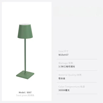 Minimalist pastel led touch table lamp for bedroom usb charging