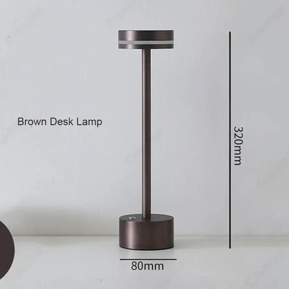 Modern minimalist metallic led touch table lamp for bedroom