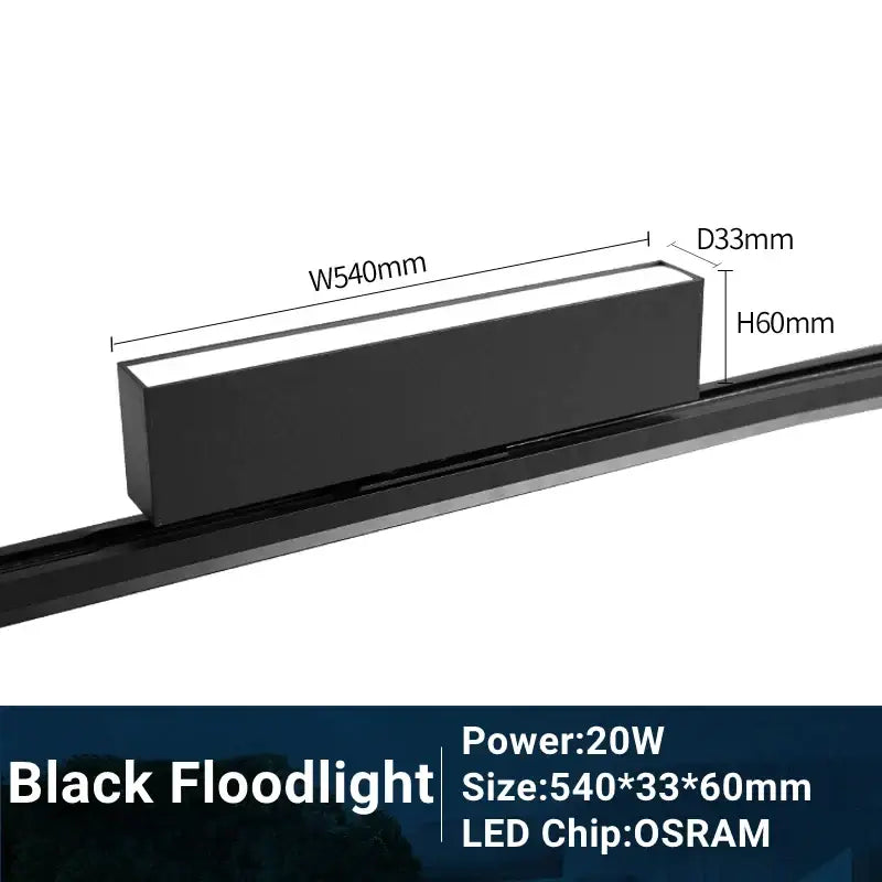 Modern black & white led track light living room linear grille spot