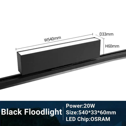 Modern black & white led track light living room linear grille spot