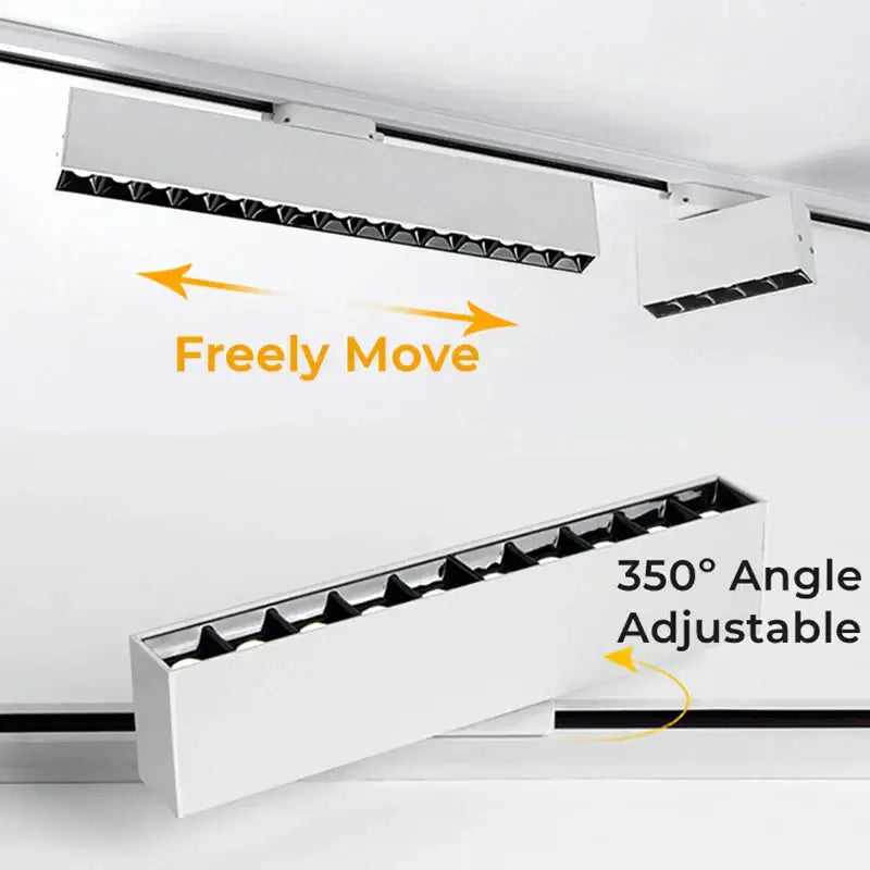 Modern black & white led track light living room linear grille spot