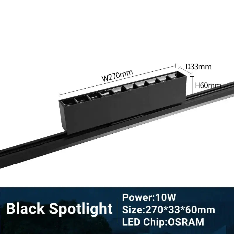 Modern black & white led track light living room linear grille spot