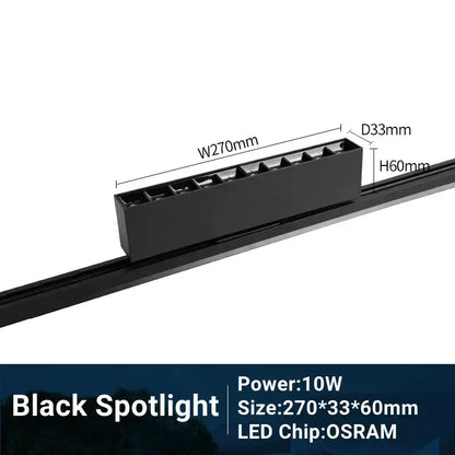 Modern black & white led track light living room linear grille spot