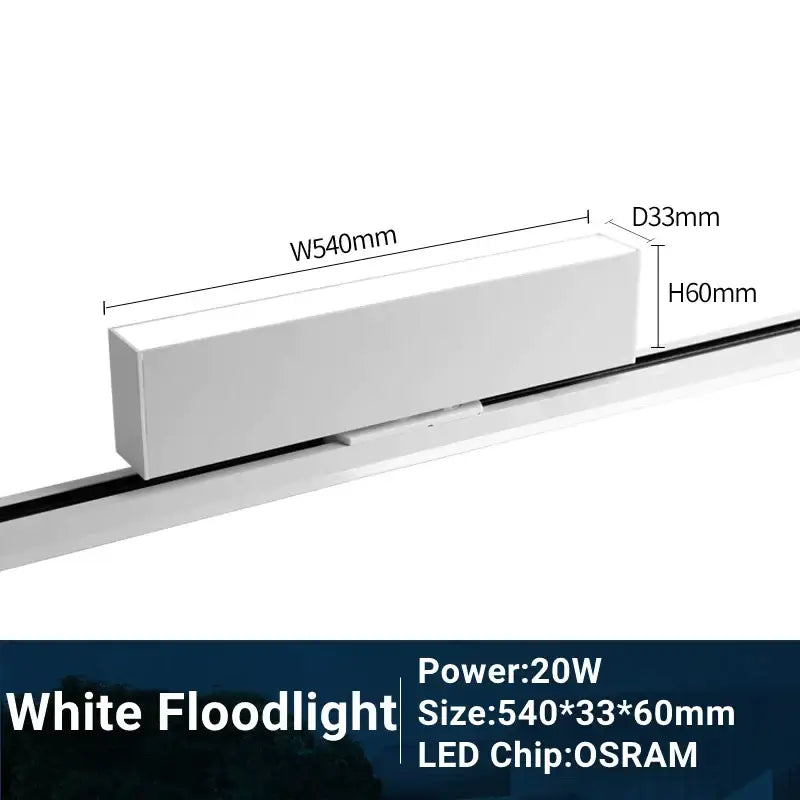 Modern black & white led track light living room linear grille spot