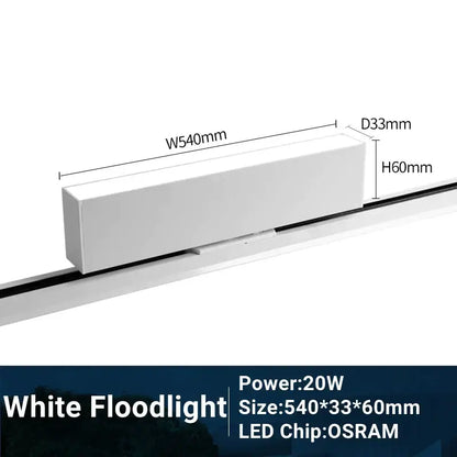 Modern black & white led track light living room linear grille spot