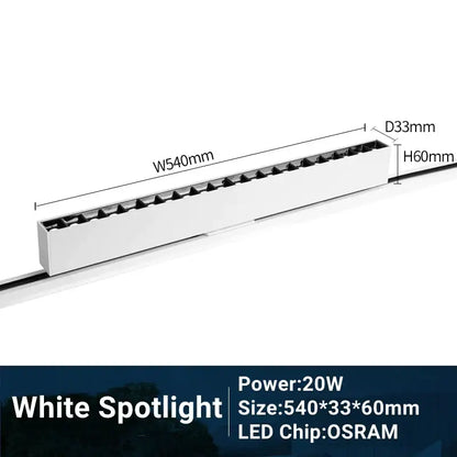 Modern black & white led track light living room linear grille spot