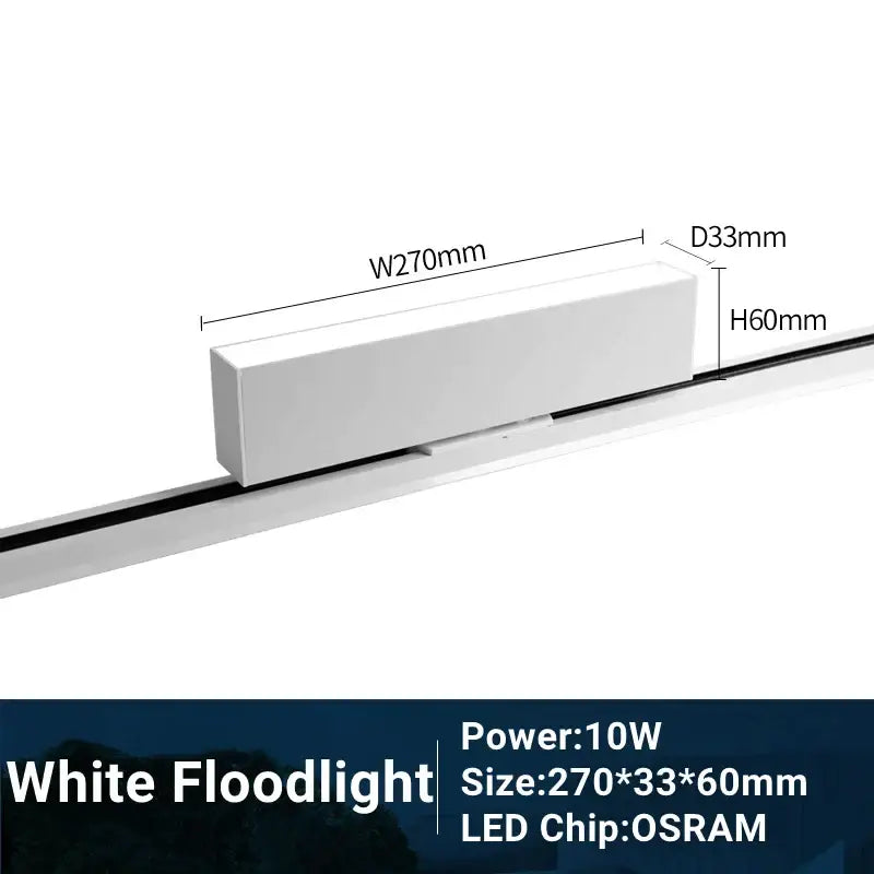 Modern black & white led track light living room linear grille spot