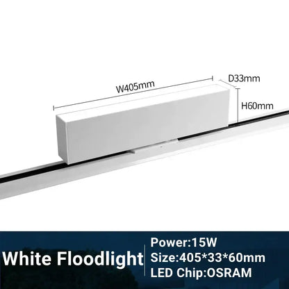 Modern black & white led track light living room linear grille spot