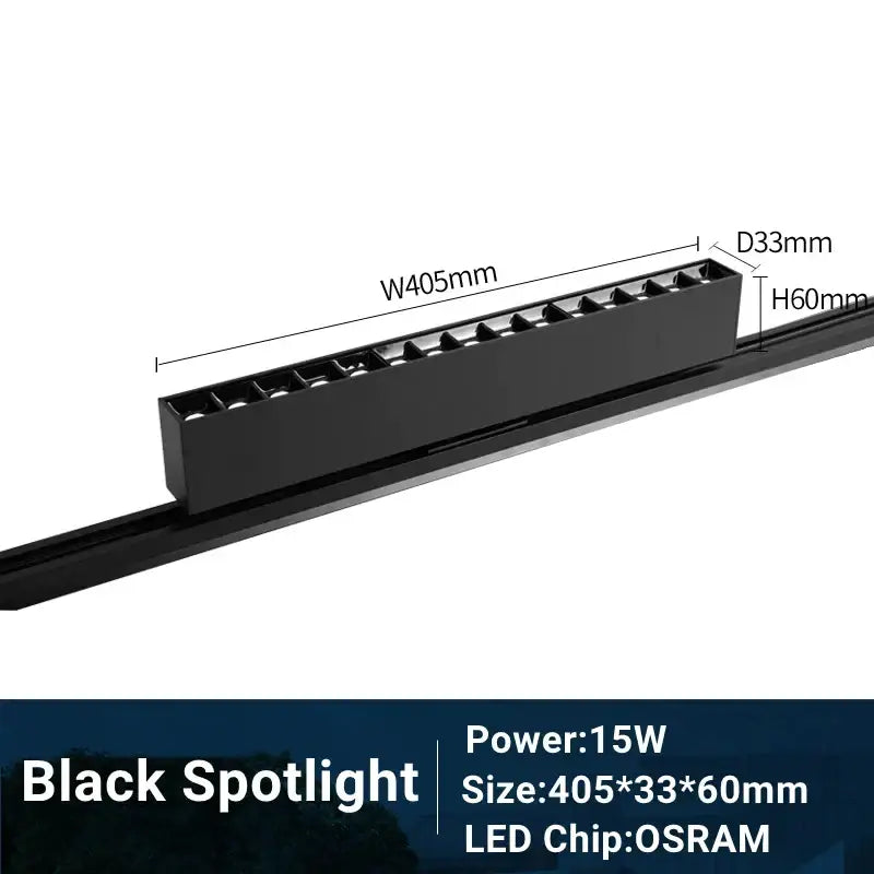Modern black & white led track light living room linear grille spot
