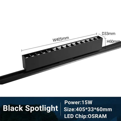 Modern black & white led track light living room linear grille spot