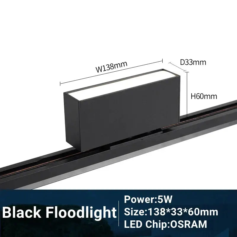 Modern black & white led track light living room linear grille spot