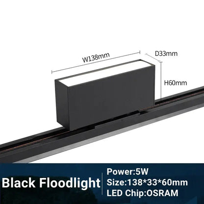Modern black & white led track light living room linear grille spot