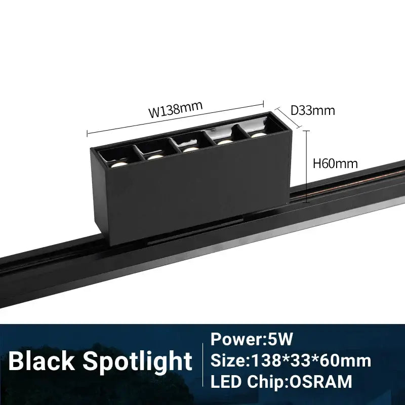 Modern black & white led track light living room linear grille spot