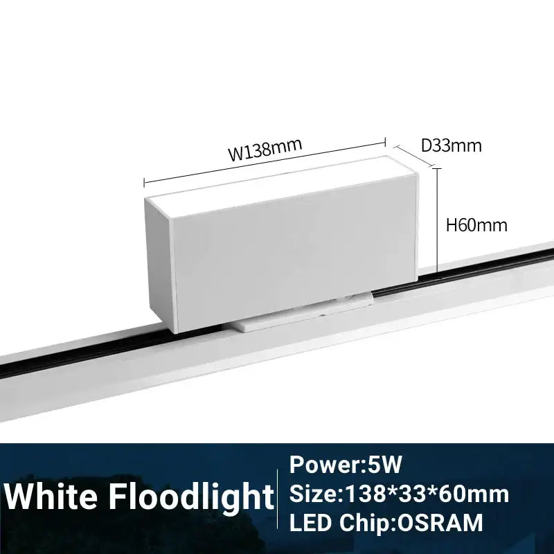 Modern black & white led track light living room linear grille spot