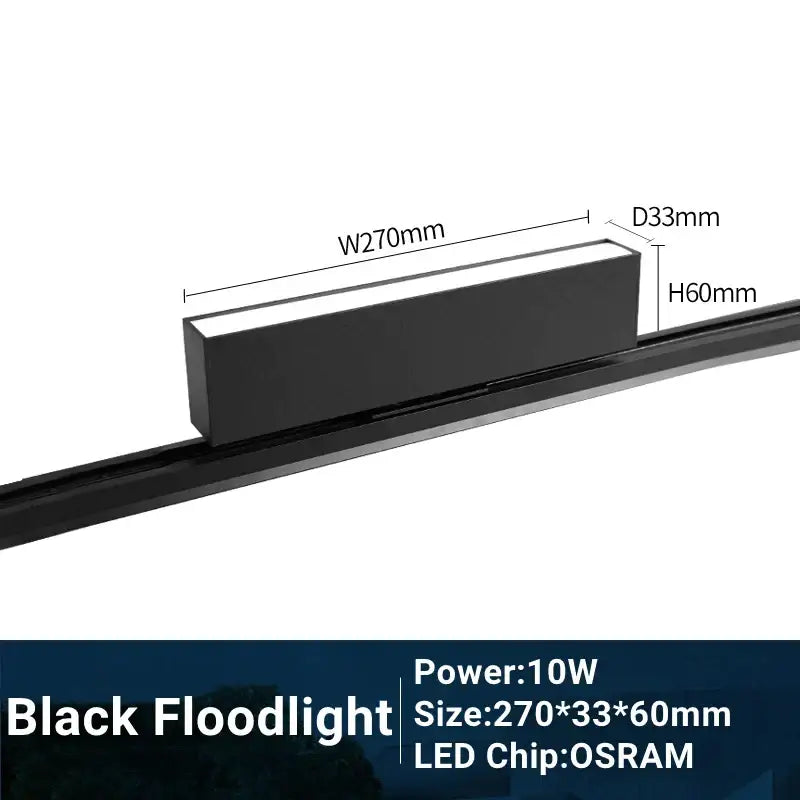 Modern black & white led track light living room linear grille spot