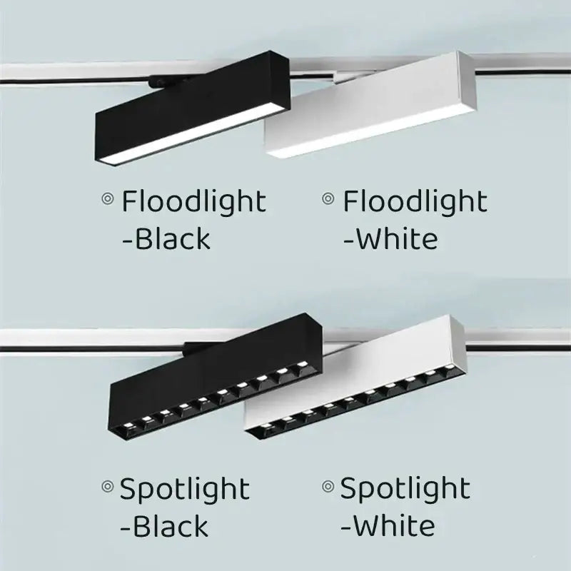 Modern black & white led track light living room linear grille spot