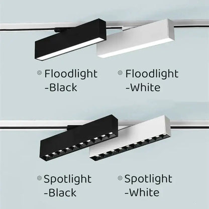 Modern black & white led track light living room linear grille spot