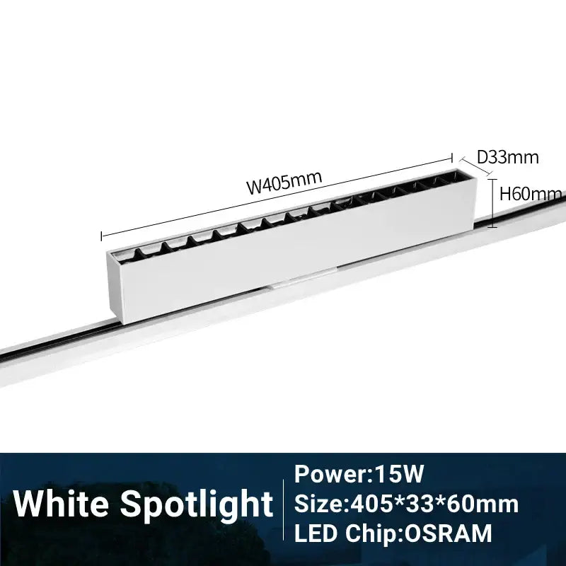 Modern black & white led track light living room linear grille spot