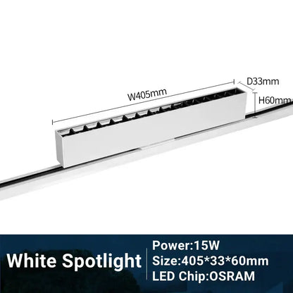 Modern black & white led track light living room linear grille spot
