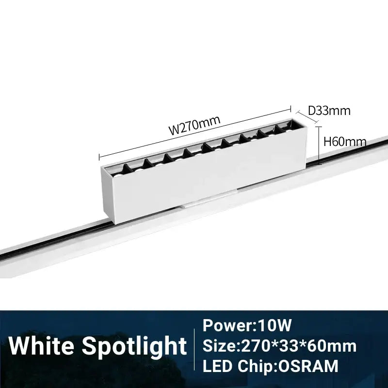 Modern black & white led track light living room linear grille spot