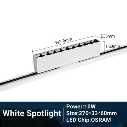 Modern black & white led track light living room linear grille spot