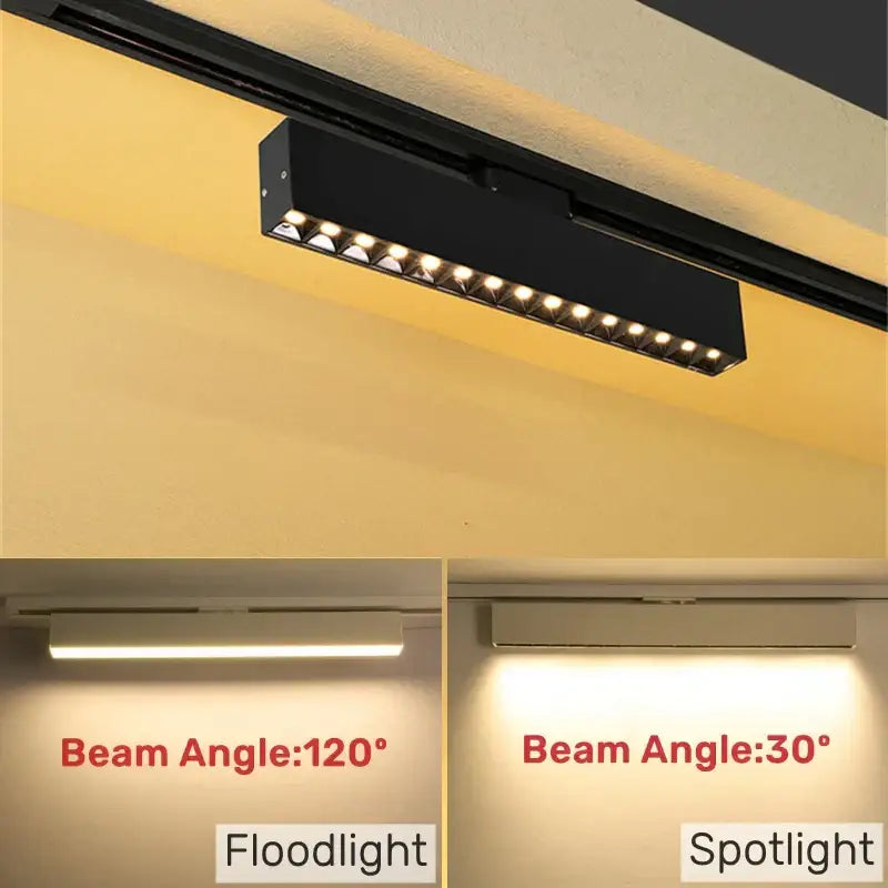 Modern black & white led track light living room linear grille spot