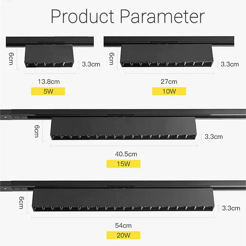 Modern black & white led track light living room linear grille spot